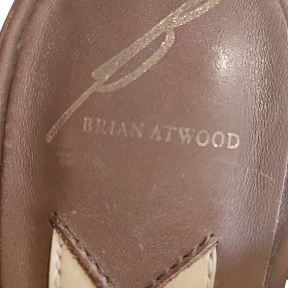 Brian Atwood Blaise Gold Stud Gladiator Sandals Brown Size 7 - Picture 8 of 8